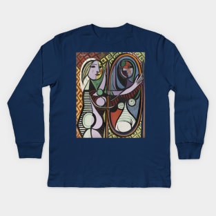 Girl Before A Mirror, 1932, Pablo Picasso Kids Long Sleeve T-Shirt